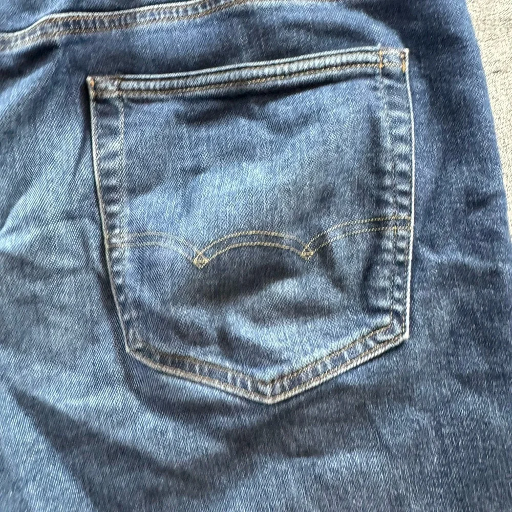 American Eagle AirFlex + Jeans Mens Size 36x30 Blue Slim Straight Stretch Faded‎